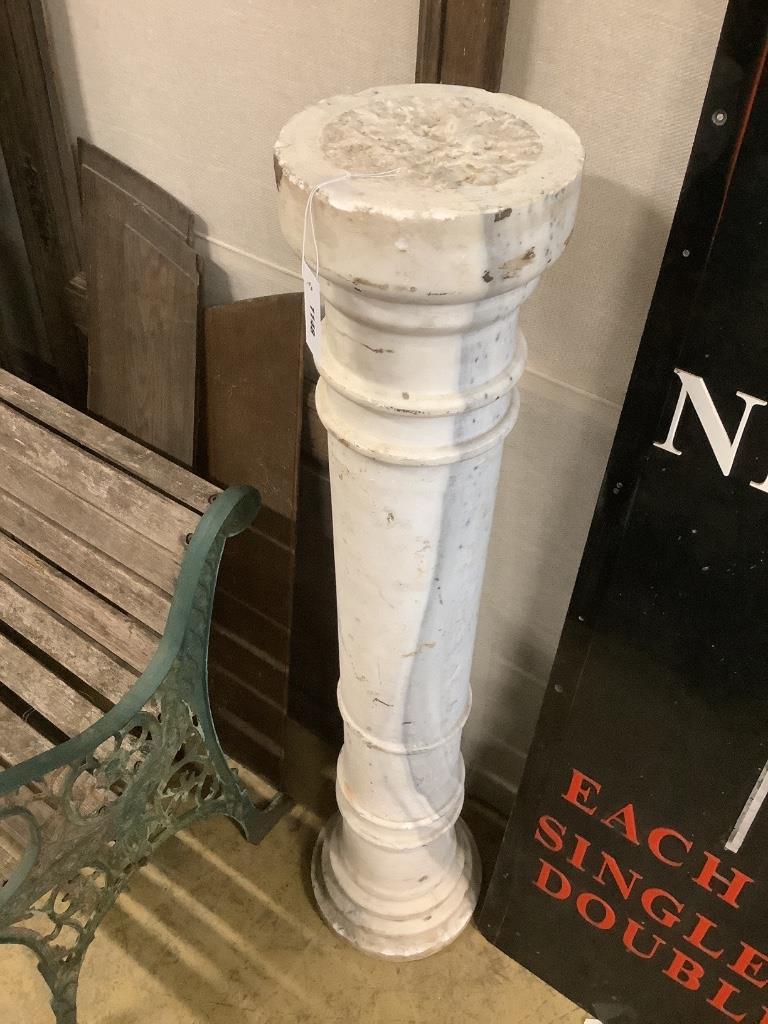 A Victorian alabaster pedestal, height 120cm